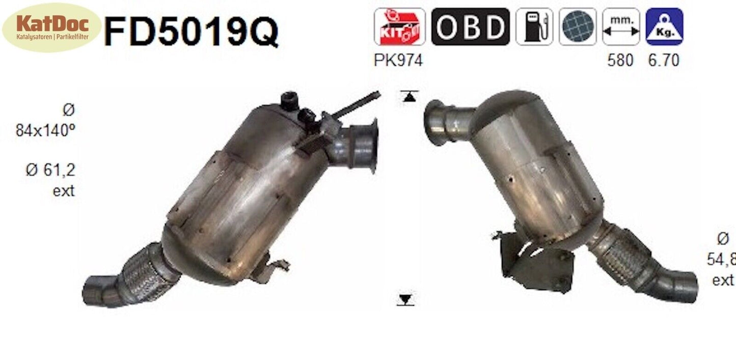 Ruß - Partikelfilter für BMW 1er, 118/120d, 90/120kW, Silizium, Euro 4 - KatDoc