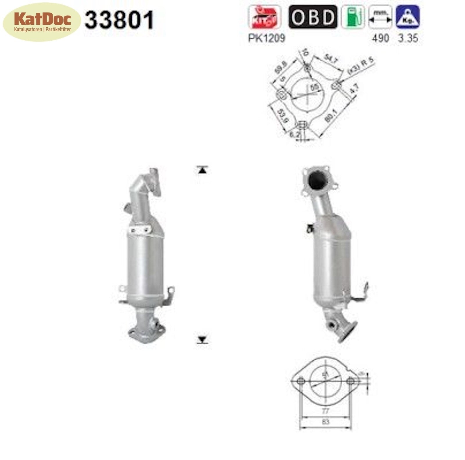 Katalysator für Audi, Seat, Skoda, VW, 1.2 TSI, 63/77kW, Euro 5 - KatDoc