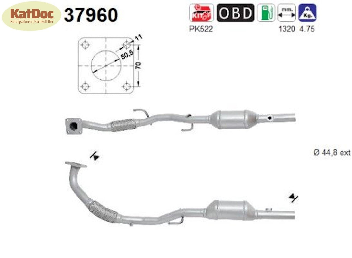 Katalysator Seat Cordoba/Ibiza,Skoda Fabia,VW Polo, 1.4,55kW,Automatik, Euro 4 - KatDoc