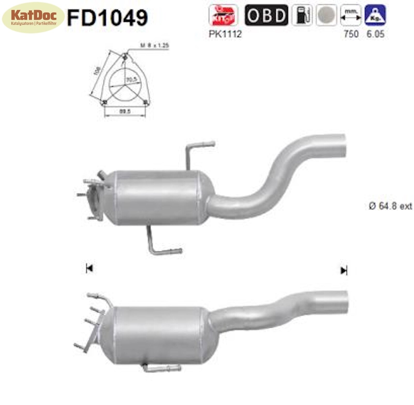 Ruß - Partikelfilter für Porsche Cayenne, 3.0 TDI, 176kW, Euro 4 - KatDoc