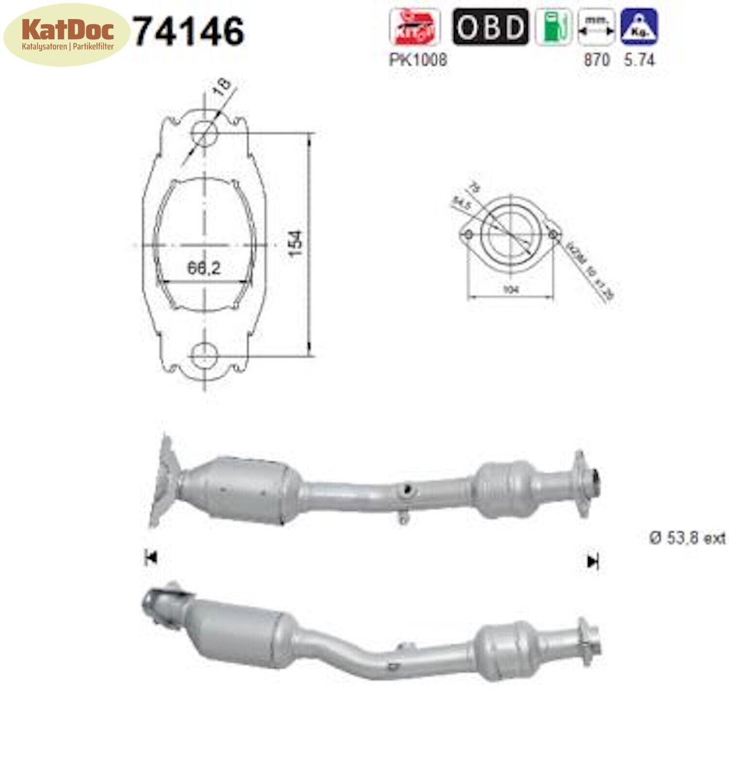 Katalysator für Nissan Micra/Note/Tiida, 1.6, 81kW, Euro 4 - KatDoc