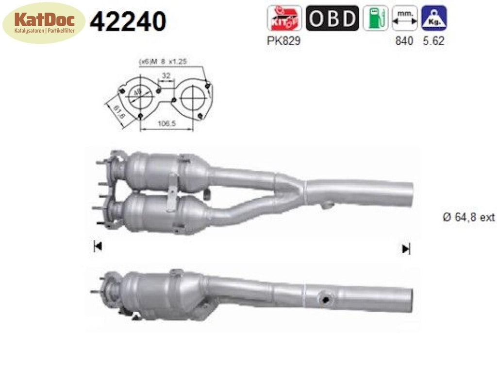 Katalysator Audi A3 S3/TT, quattro, 1.8 T, 154/165/180kW , Euro 3 - KatDoc