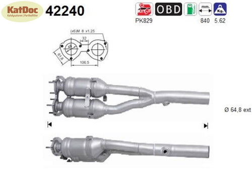 Katalysator Audi A3 S3/TT, quattro, 1.8 T, 154/165/180kW , Euro 3 - KatDoc