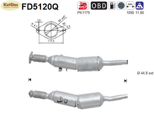 Ruß - Partikelfilter Renault Fluence/Megane, 1.5 dCi, 66/70/81kW,Silizium,Euro 5 - KatDoc