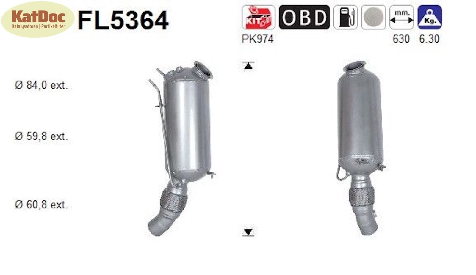 Ruß - Partikelfilter BMW 1er, (F20/21), 1.5, 70/85kW, Euro 6 - KatDoc