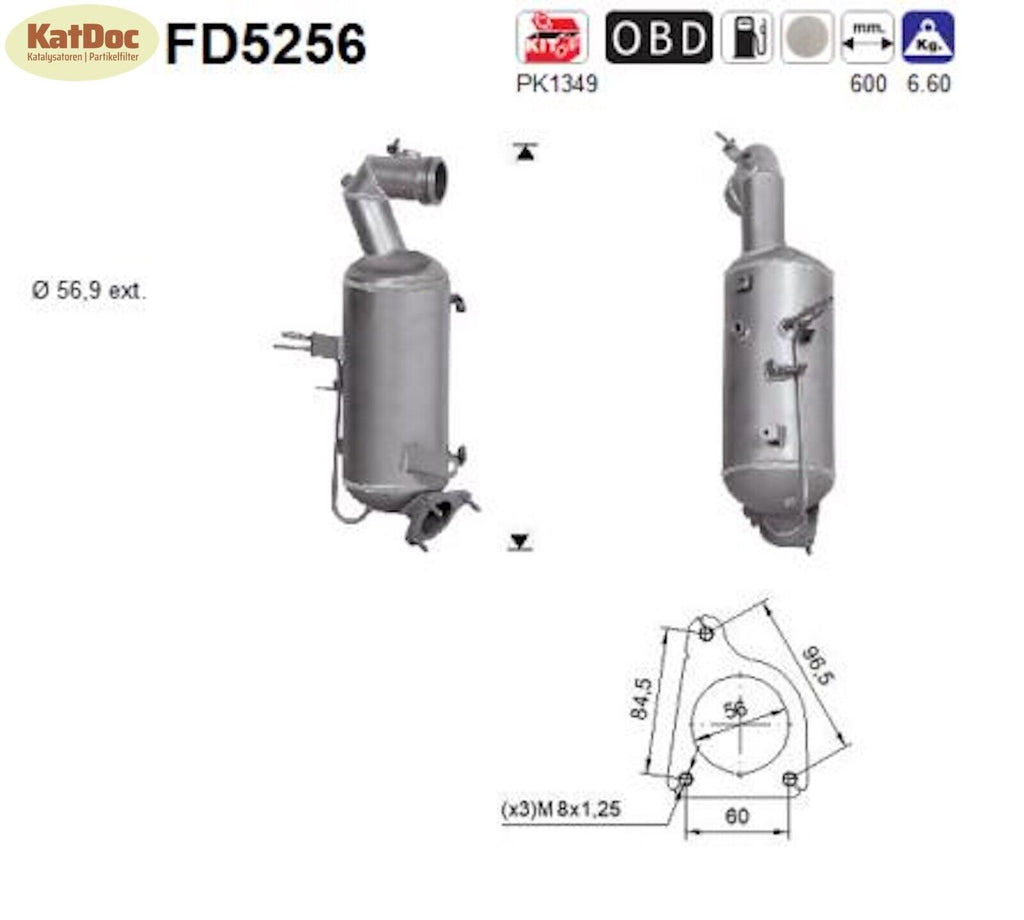 Ruß - Partikelfilter für Opel Zafira C Tourer 1.6 CDTI, 88/99/100kW, Euro 6 - KatDoc
