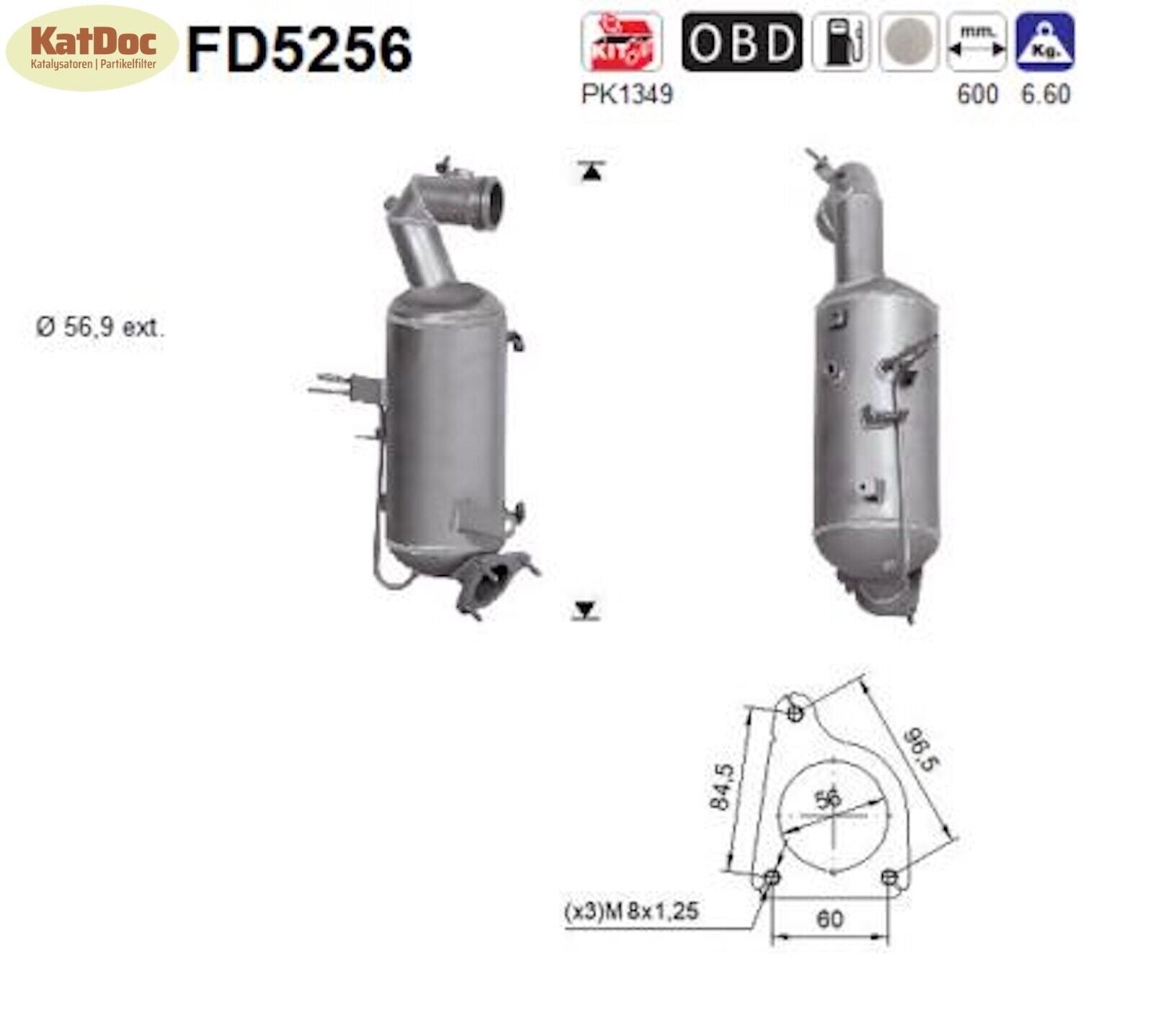 Ruß - Partikelfilter für Opel Zafira C Tourer 1.6 CDTI, 88/99/100kW, Euro 6 - KatDoc