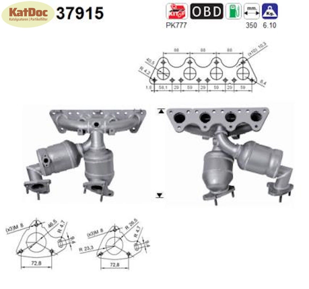 Katalysator für Audi, Seat, Skoda und VW, 2.0 FSI 110kW, Euro 4 - KatDoc