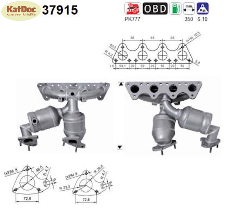 Katalysator für Audi, Seat, Skoda und VW, 2.0 FSI 110kW, Euro 4 - KatDoc