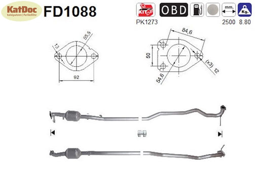 Ruß - Partikelfilter für Mitsubishi ASX, 1.8 DI - D, 85kW, 4WD, Euro 5 - KatDoc