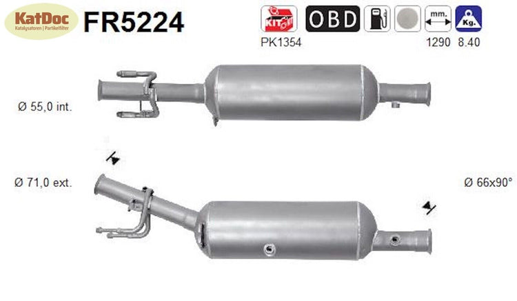 Ruß - Partikelfilter für Peugeot 508, 1.6 HDi, BlueHDi, 85/88kW, Euro 6 - KatDoc