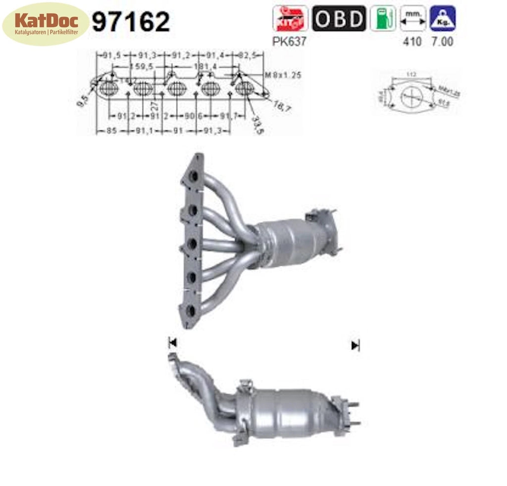 Katalysator Volvo S60 S80 V70 II 2.4 140 170 PS Euro 3&4 - KatDoc