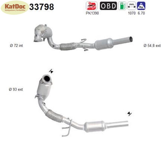 Katalysator Audi, Seat, Skoda, VW, 1.2/1.4, Euro 5&6 - KatDoc