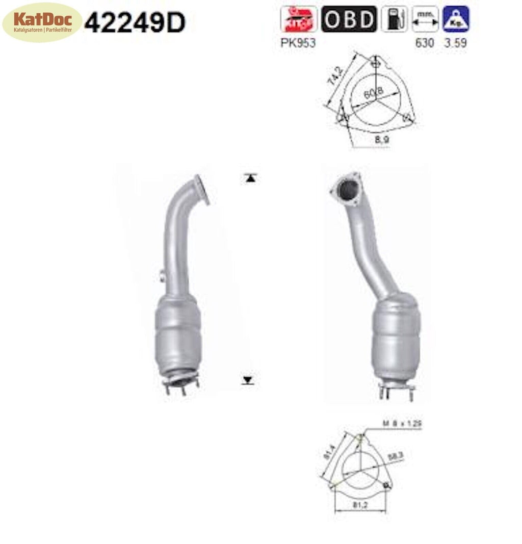 Katalysator für Audi A6, 2.7/3.0, TDI, 120/132/155/165/171kW, Euro 4 - KatDoc