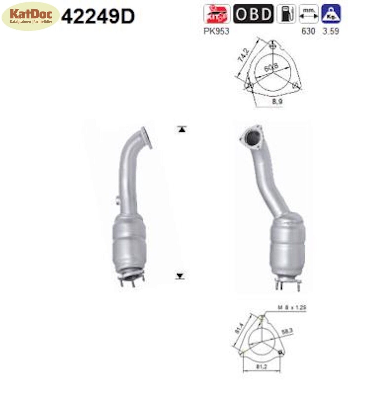 Katalysator für Audi A6, 2.7/3.0, TDI, 120/132/155/165/171kW, Euro 4 - KatDoc