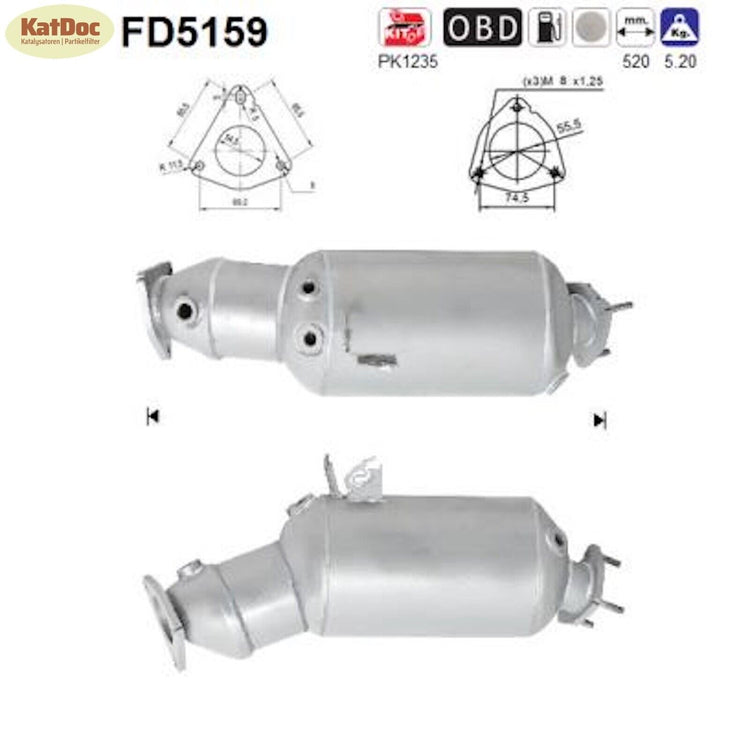 Ruß - Partikelfilter für Seat Exeo, 2.0TDI, 88/105/125kW, Euro 5 - KatDoc