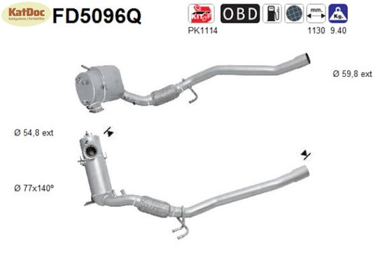 Ruß - Partikelfilter Audi, Seat, Skoda, VW, 2.0 TDI, 125/130kW, Silizium, Euro 5 - KatDoc