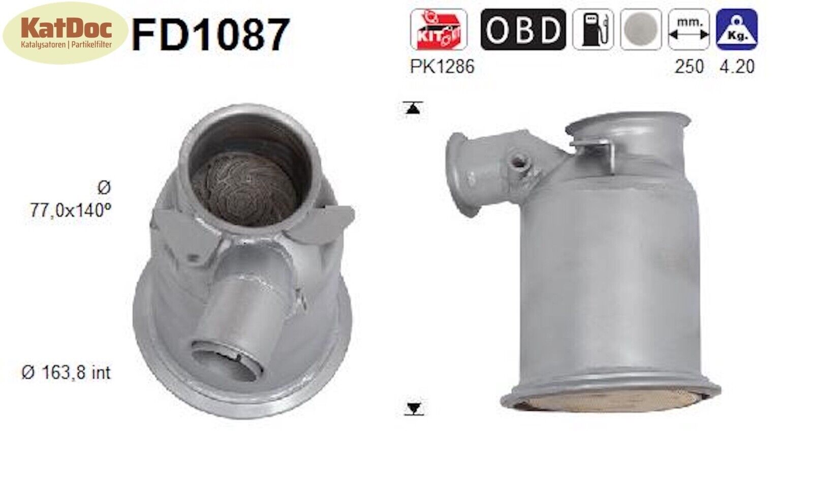 Ruß - Partikelfilter für Audi A3, Seat Leon, Skoda Octavia und VW Golf 7, Euro 5 - KatDoc