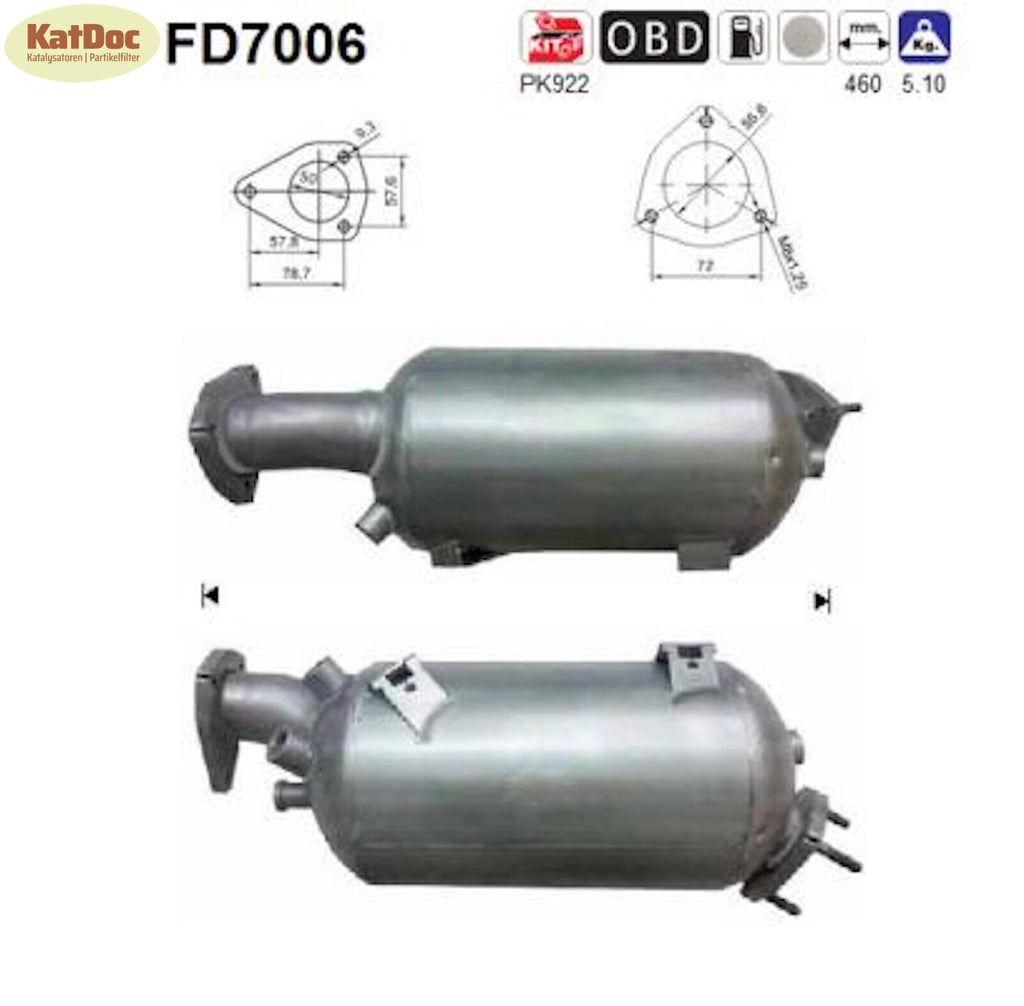 Ruß - Partikelfilter für Audi A4/A6, 1.9/2.0 TDI, 85/100/103kW, Euro 4 - KatDoc