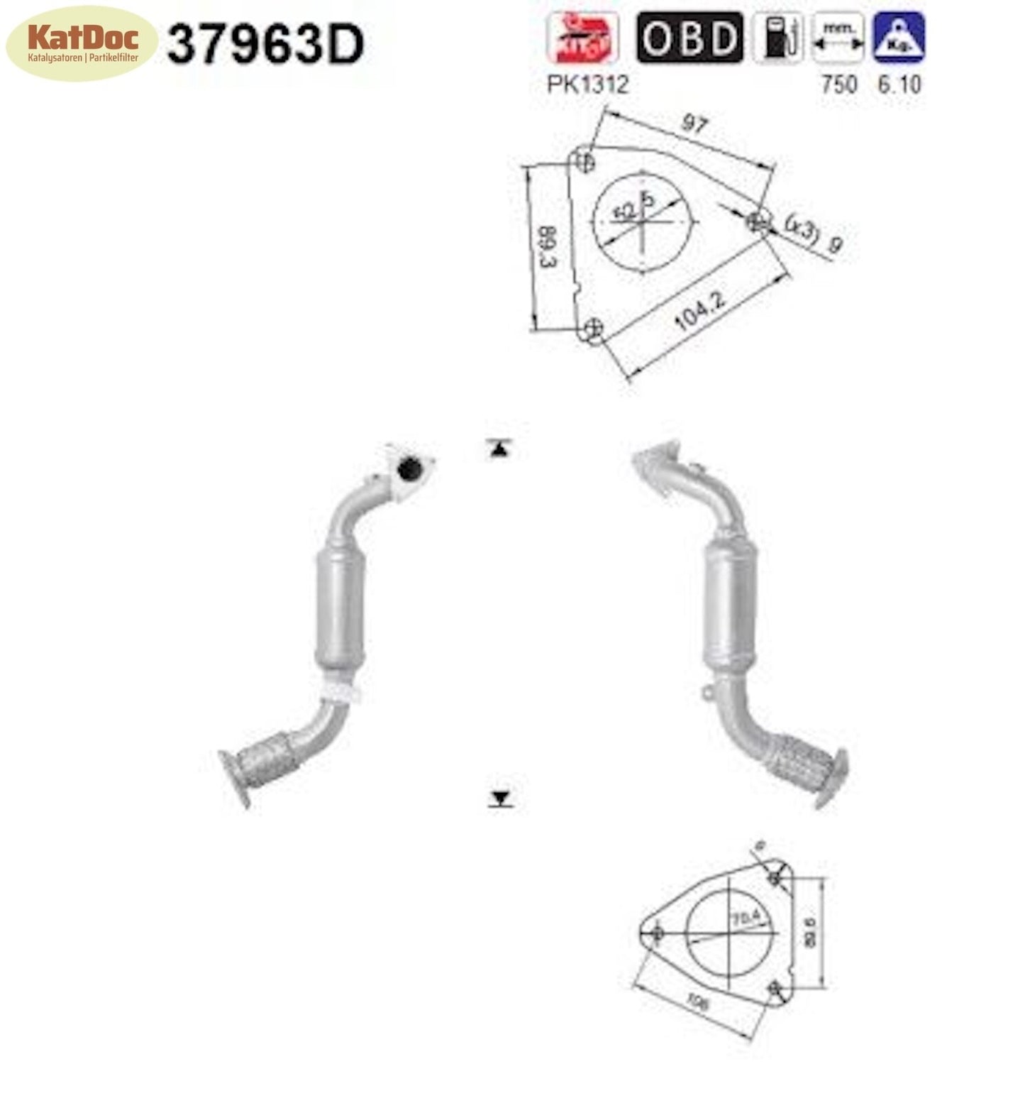 Katalysator für Audi Q7 quattro, VW Touareg, 3.0 V6 TDI, 150/176/180kW, Euro 5 - KatDoc