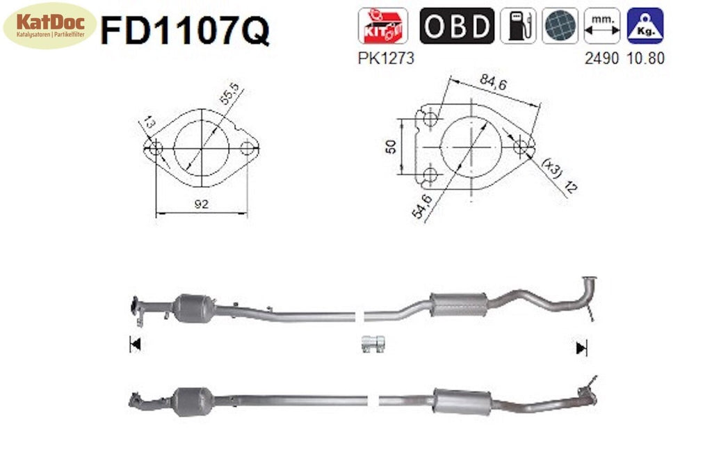Ruß - Partikelfilter Citroen C4 Aircross, Peugeot 4008, 1.8 HDi,Silizium, Euro 5 - KatDoc