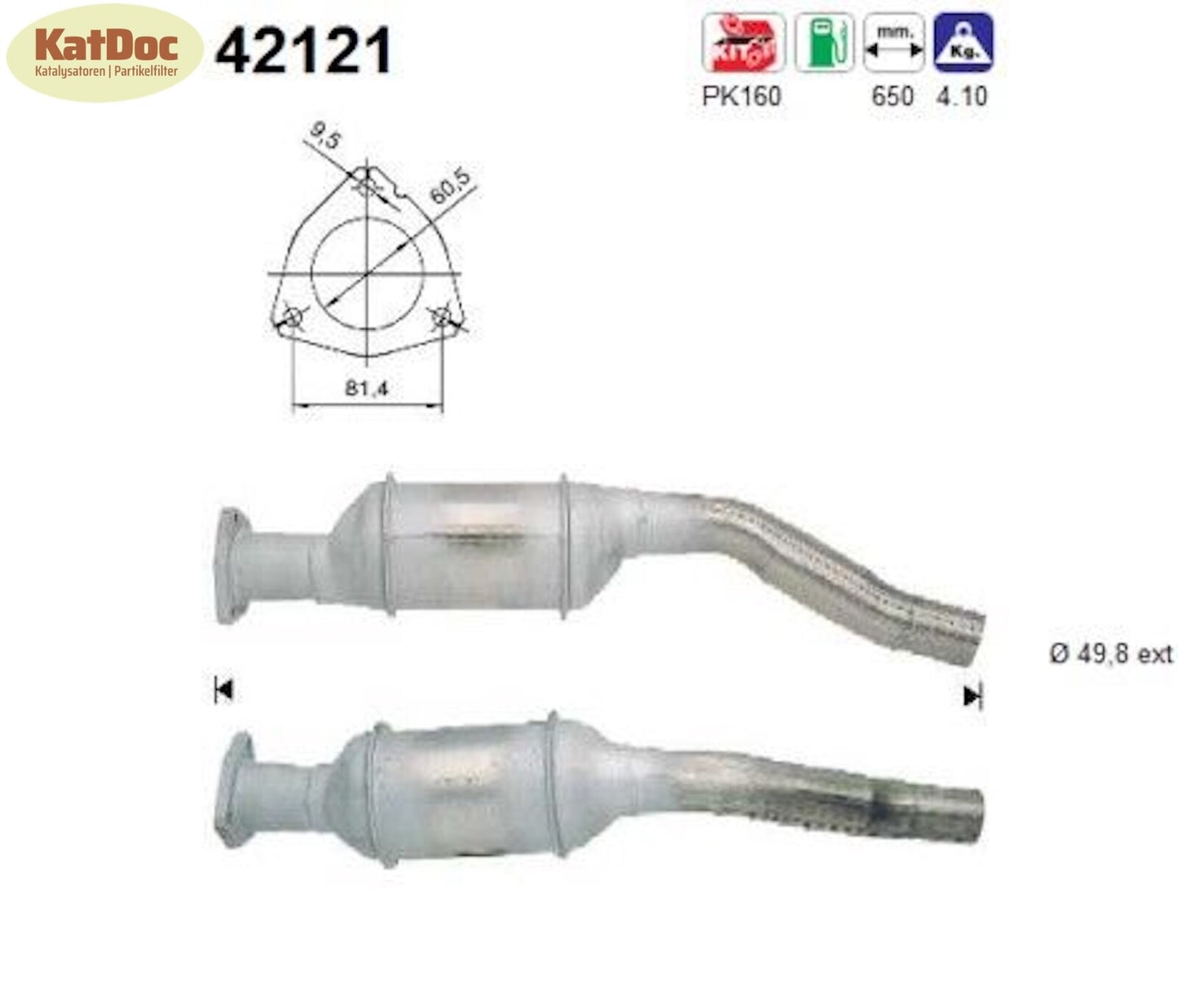 Katalysator für Audi A4 B5, 1.6, 74kW, Euro 1&2 - KatDoc