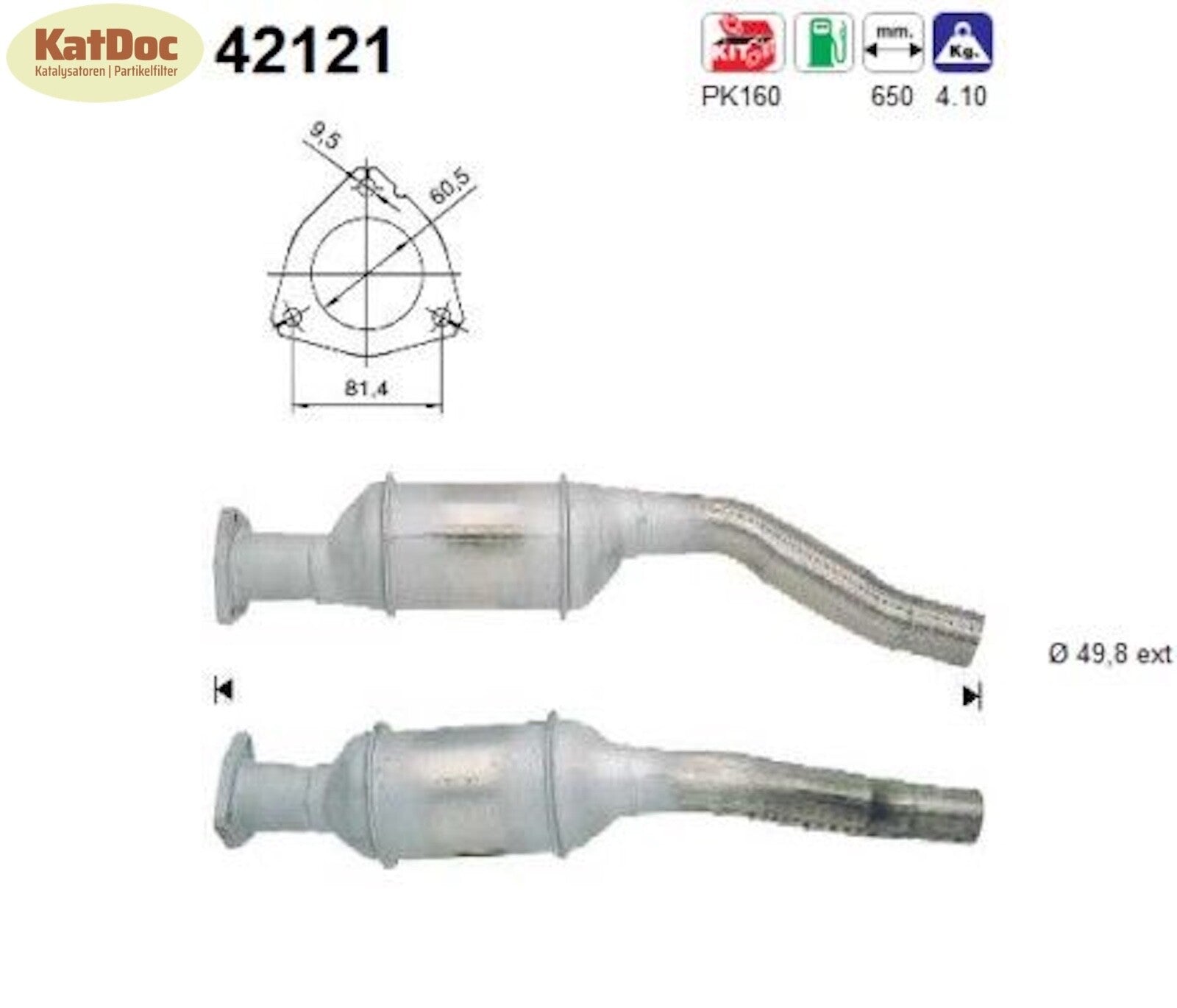 Katalysator für Audi A4 B5, 1.6, 74kW, Euro 1&2 - KatDoc