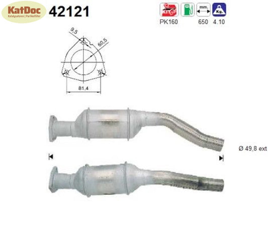 Katalysator für Audi A4 B5, 1.6, 74kW, Euro 1&2 - KatDoc