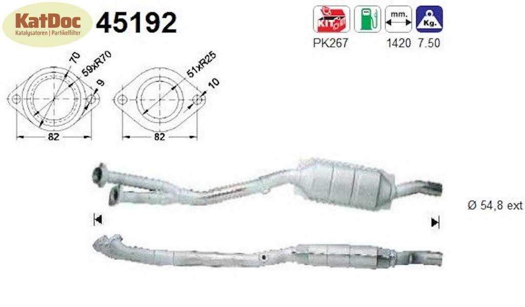 Katalysator BMW 7er E38 730 i/iL, 3.0, 155/160kW, links, Euro 1&2 - KatDoc