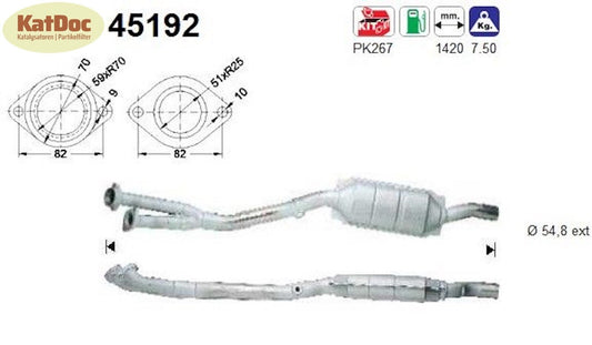 Katalysator BMW 7er E38 730 i/iL, 3.0, 155/160kW, links, Euro 1&2 - KatDoc