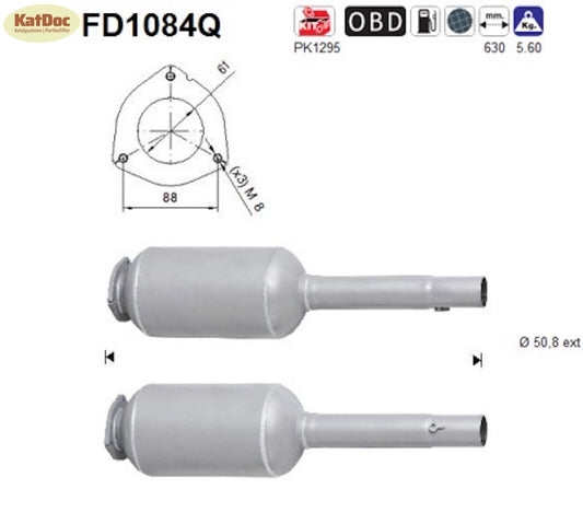 Ruß - Partikelfilter für Alfa Romeo MiTo, Fiat Grande Punto, 1.3,Silizium,Euro 4 - KatDoc