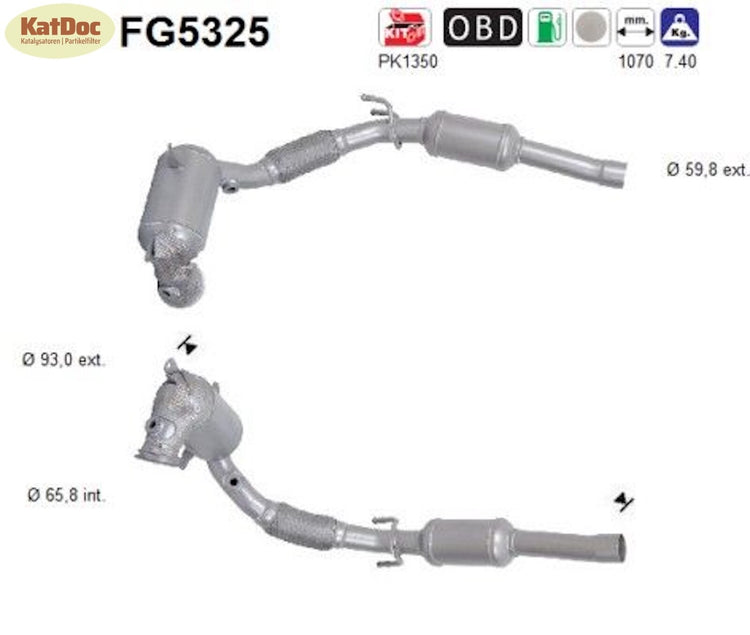 Ruß - Partikelfilter inkl. Katalysator für Audi/Cupra/Seat/Skoda/VW, 1.5, Euro 6 - KatDoc