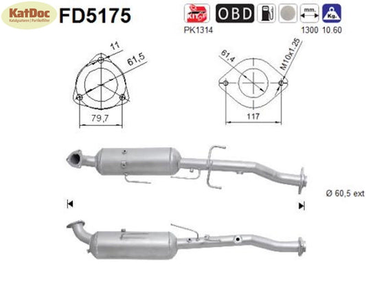 Ruß - Partikelfilter Toyota Hilux, 2.5/3.0 D - 4D, 106/120/126/145kW, Euro 5 - KatDoc