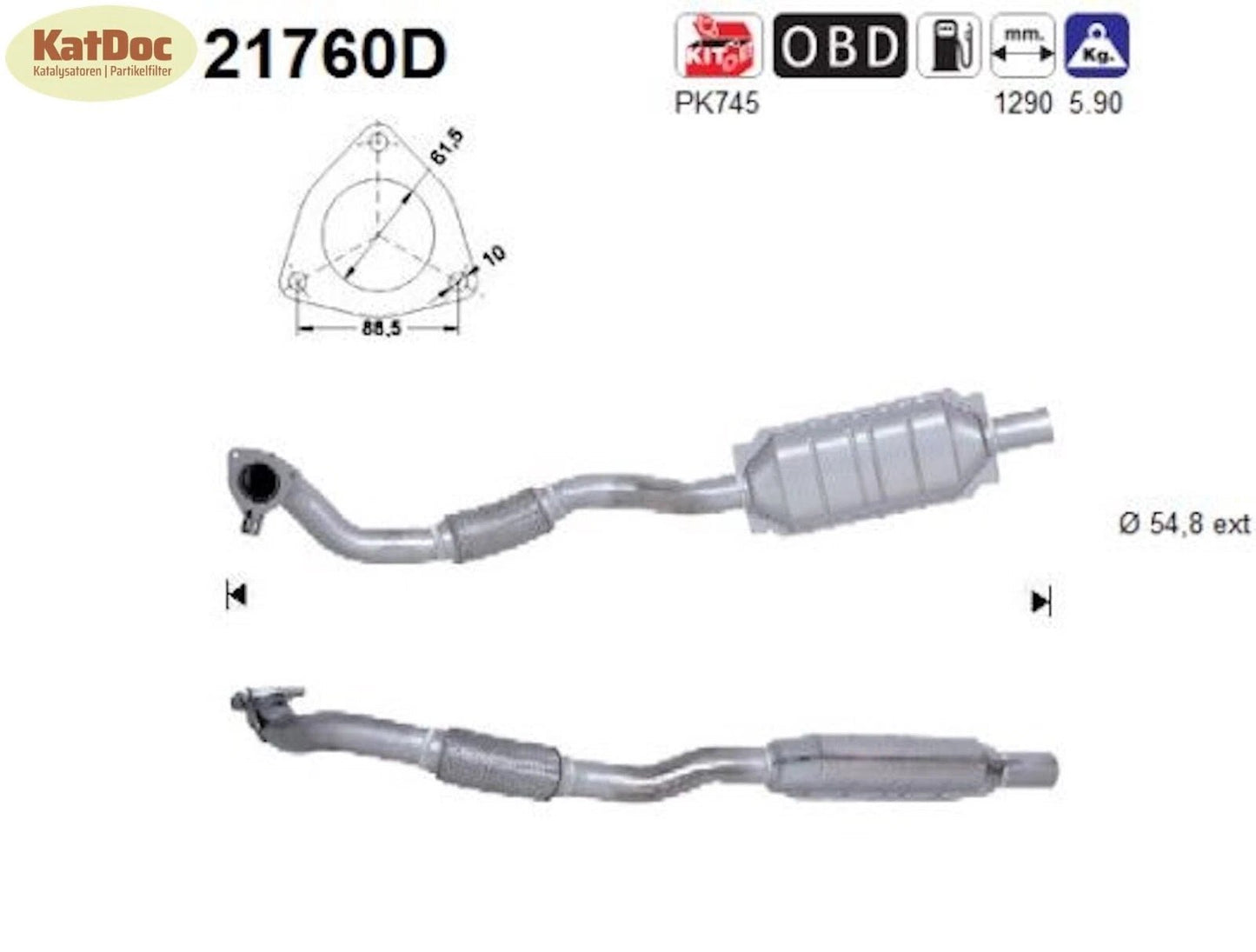 Katalysator für Opel Astra H/Zafira Family B, 1.9 CDTI, 74/88/110kW, Euro 4 - KatDoc