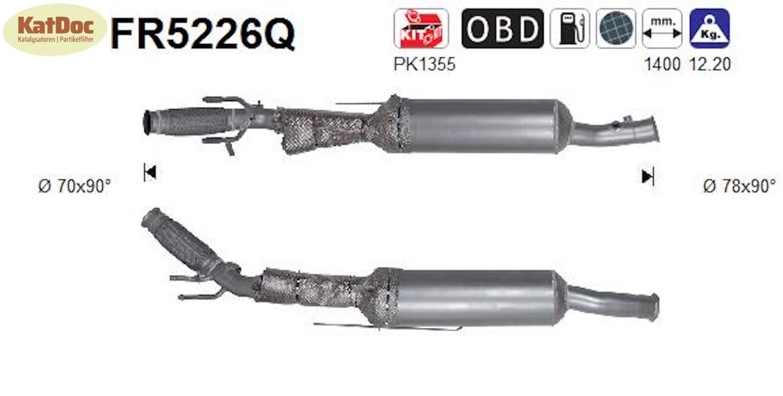 Ruß - Partikelfilter Citroen C4/DS4, DS, Peugeot, Silizium, 2.0, BlueHDi, Euro 6 - KatDoc