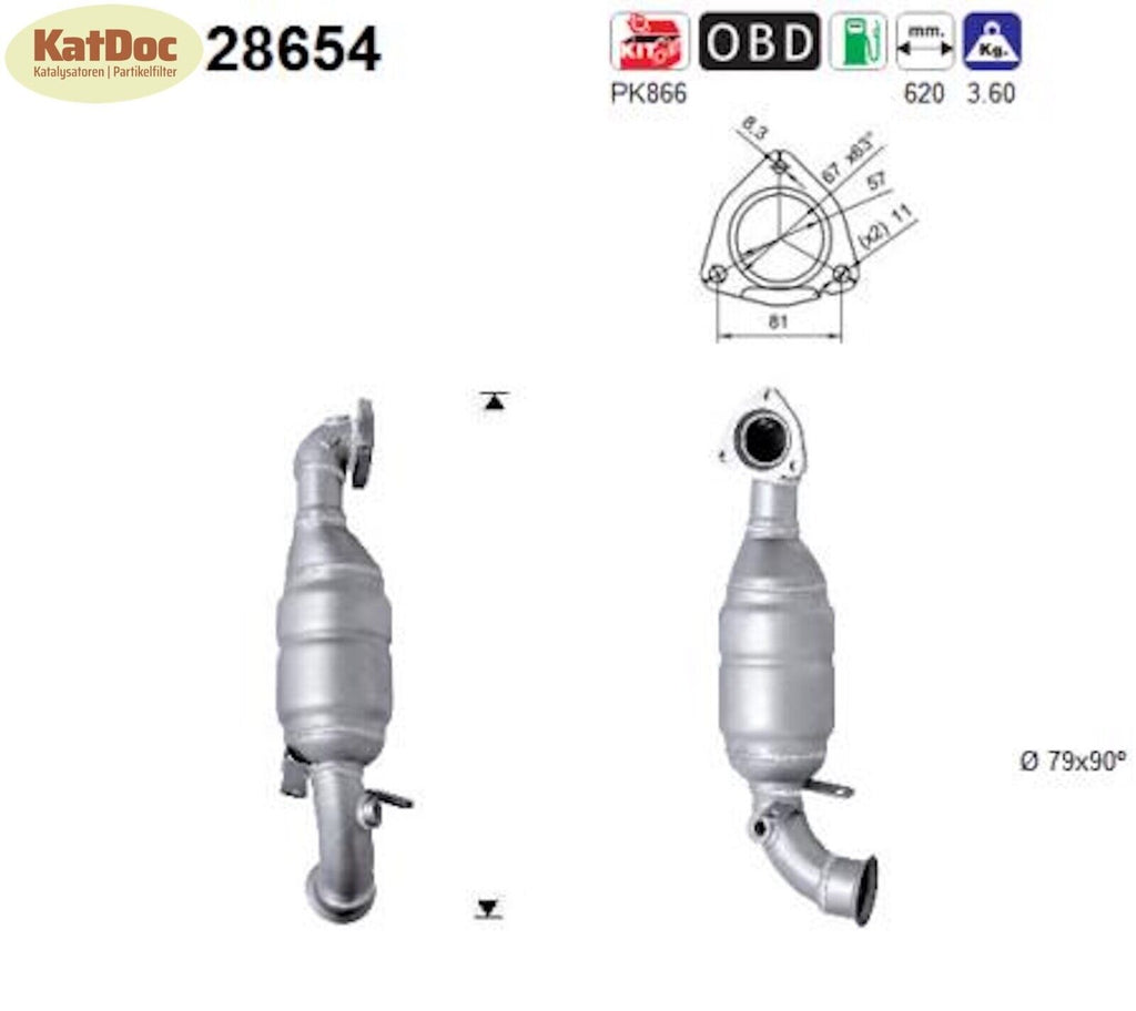 Katalysator CitroenC4/GrandPicasso, MINI Clubman/Mini/Peugeot 207/308, Euro 4 - KatDoc