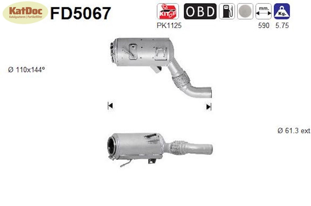 Ruß - Partikelfilter für BMW X5/X6, 3.0d, 173kW, Euro 4 - KatDoc