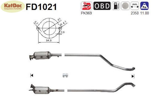 Ruß - Partikelfilter für Renault Laguna 2, 1.9/2.0 dCi, Euro 4 - KatDoc