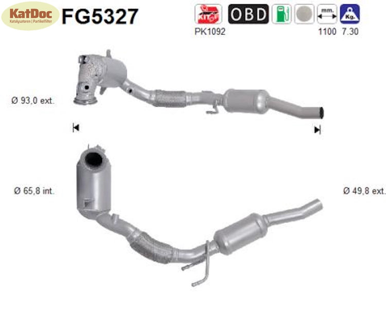 Ruß - Partikelfilter inkl. Katalysator für Audi, Seat, Skoda, VW, 1.0, Euro 6 - KatDoc
