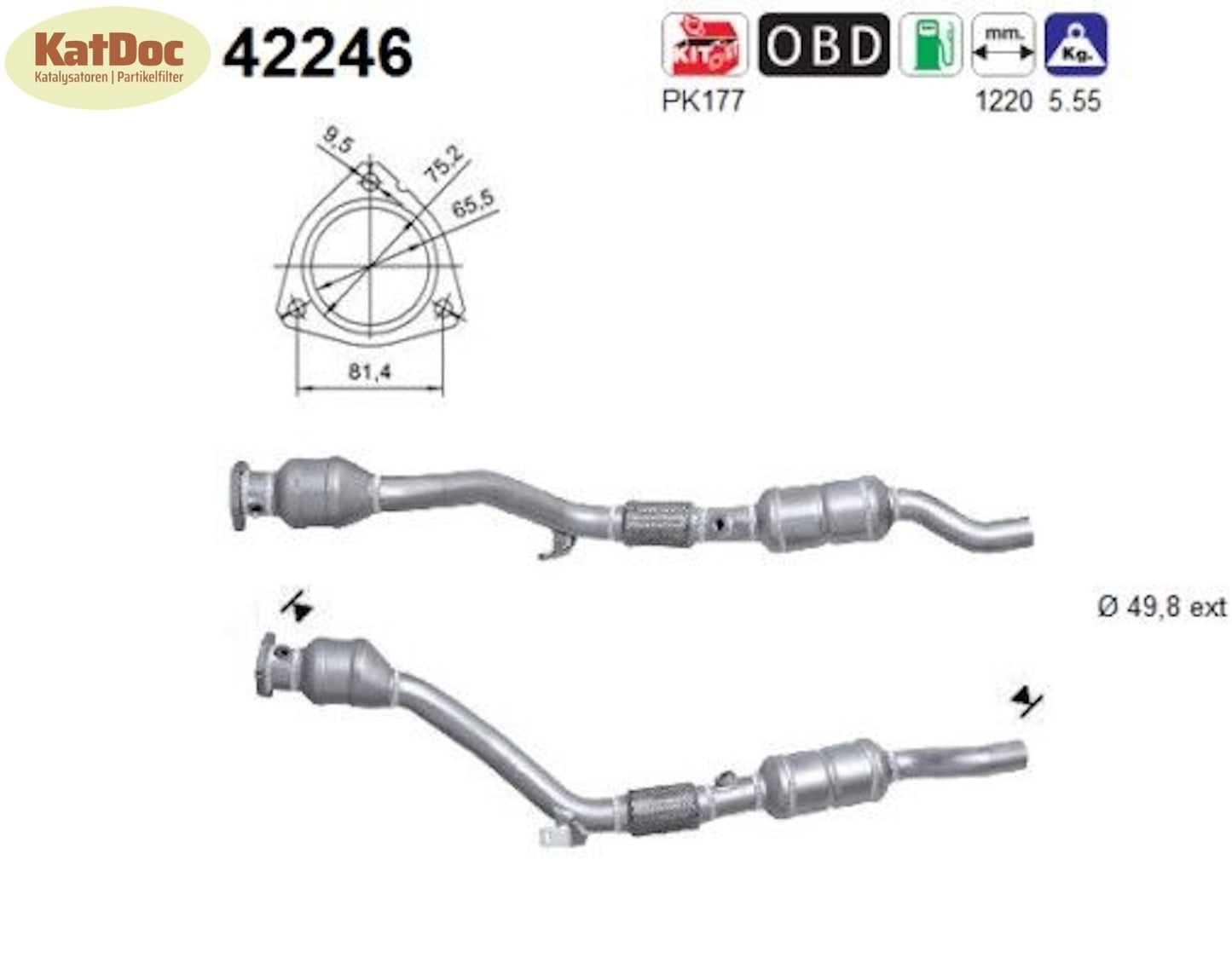 Katalysator Audi A6,Skoda Superb,VW Passat B5,2.4/2.8,Automatik,rechts, Euro 4 - KatDoc