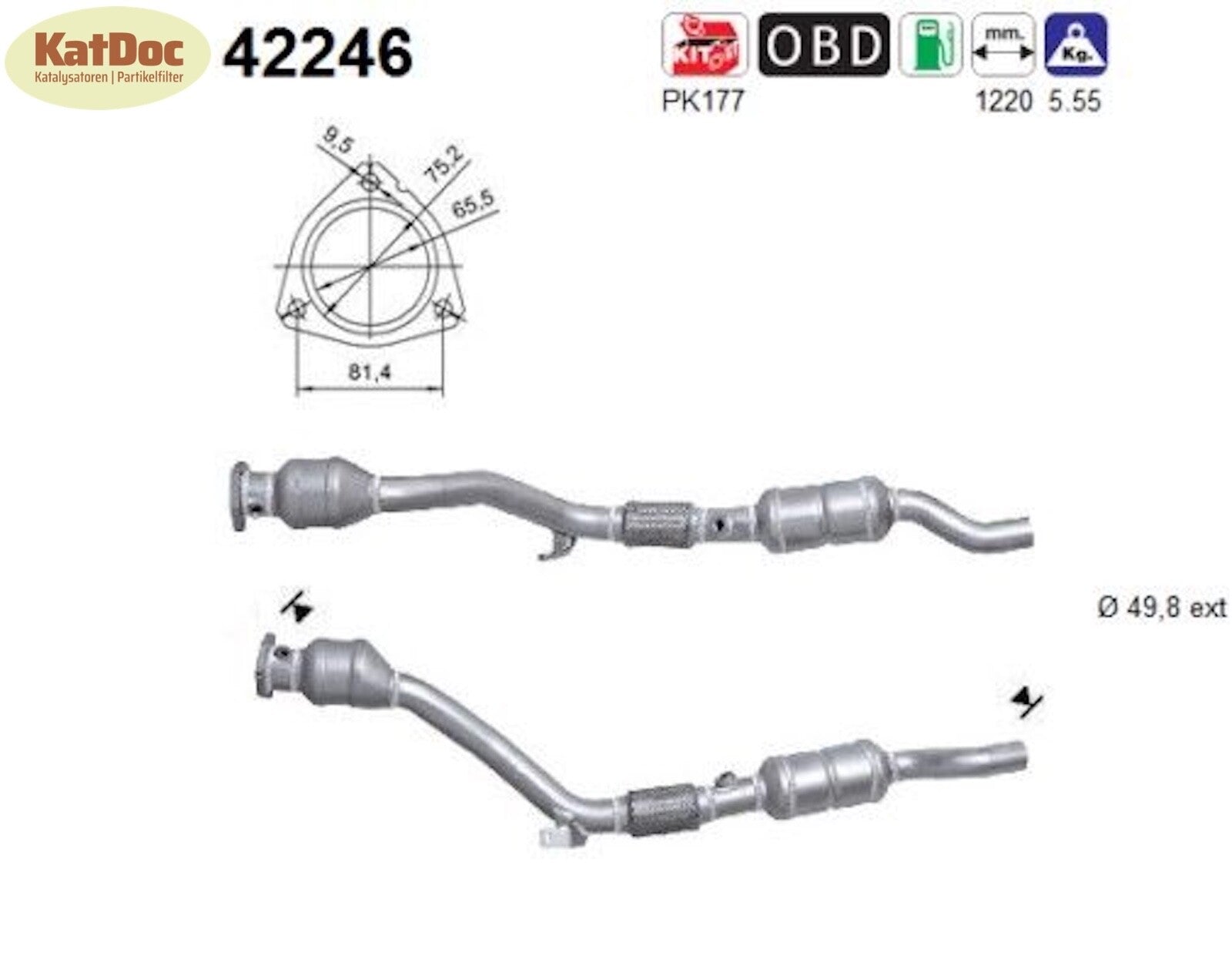 Katalysator Audi A6,Skoda Superb,VW Passat B5,2.4/2.8,Automatik,rechts, Euro 4 - KatDoc