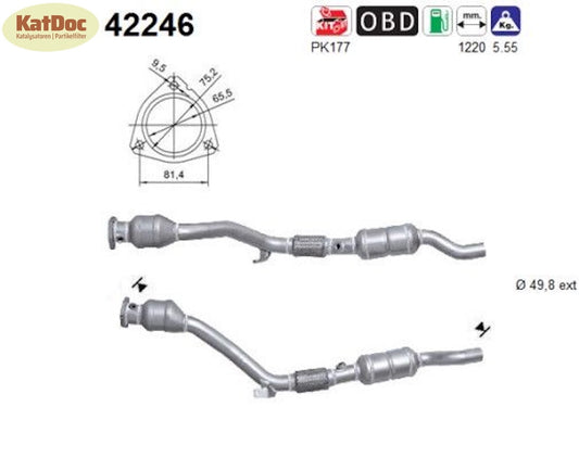 Katalysator Audi A6,Skoda Superb,VW Passat B5,2.4/2.8,Automatik,rechts, Euro 4 - KatDoc