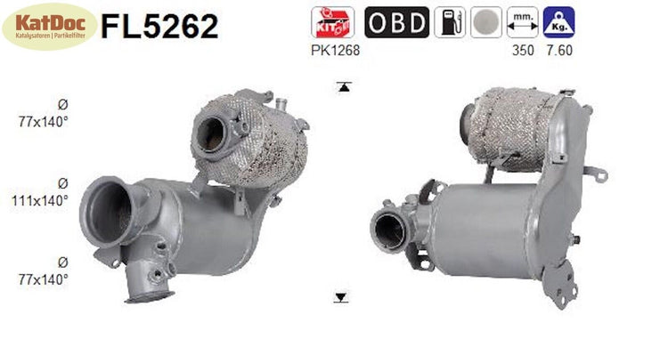Ruß - Partikelfilter für Audi, Seat, Skoda, VW, 1.6, 2.0, Euro 6 - KatDoc