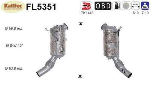 Ruß - Partikelfilter für BMW 5er/6er/X5, 2.0, Euro 6 - KatDoc