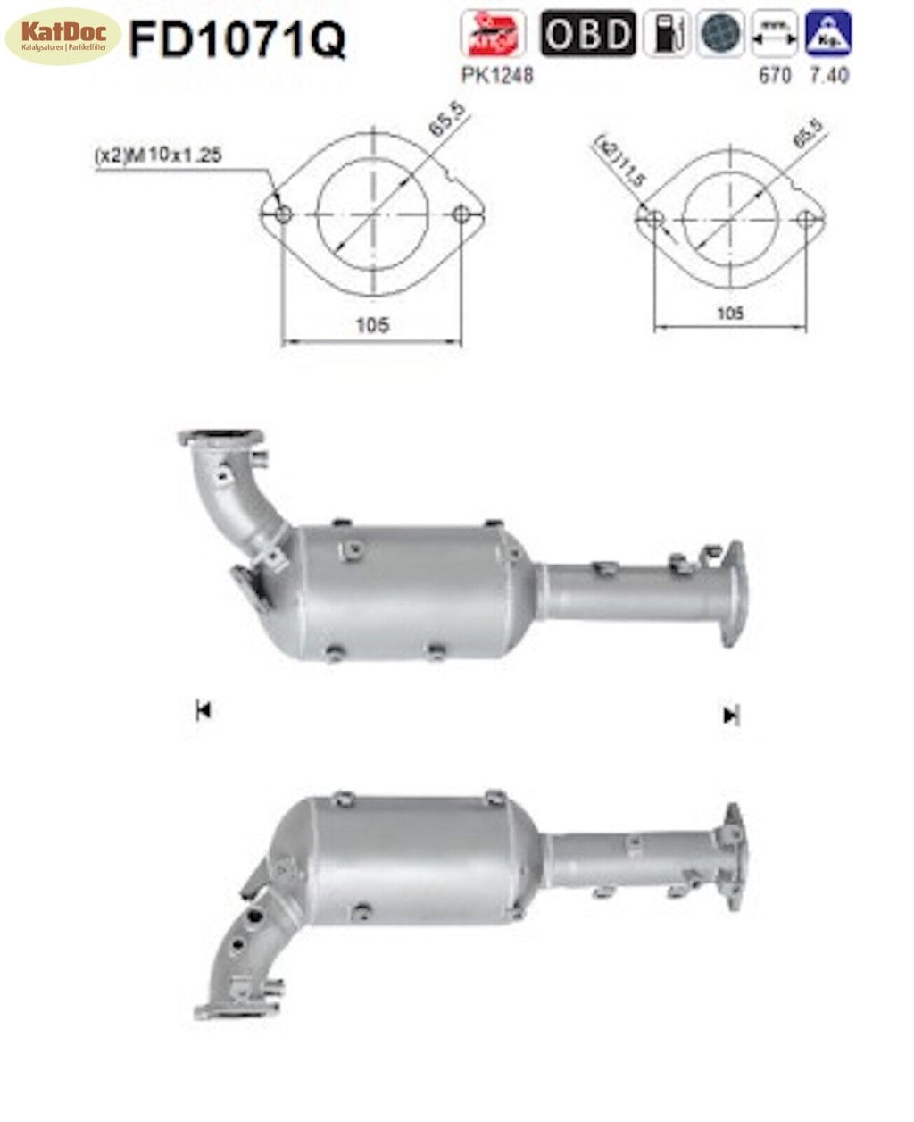 Ruß - Partikelfilter Nissan Navara NP300/Pathfinder,2.5 dCi,4WD, Silizium,Euro 4 - KatDoc