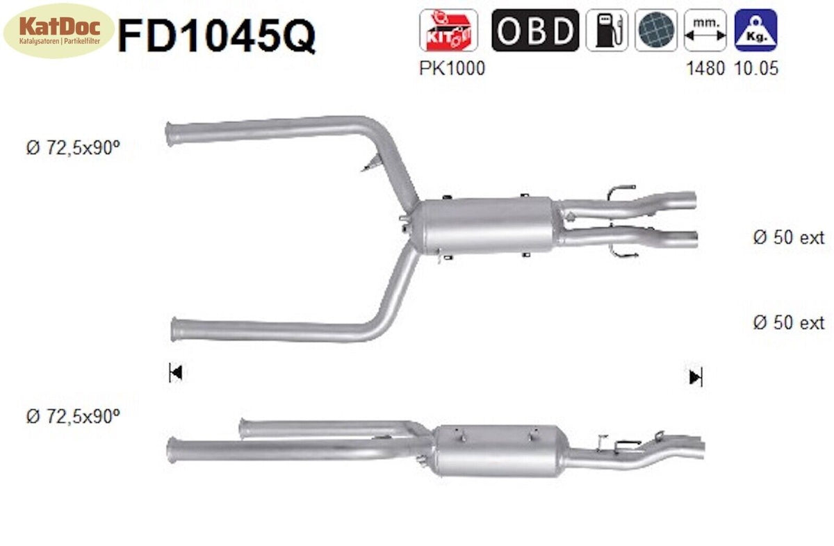 Ruß - Partikelfilter für Jaguar S - Type/XF, 2.7 D, 152kW, Silizium, Euro 4 - KatDoc
