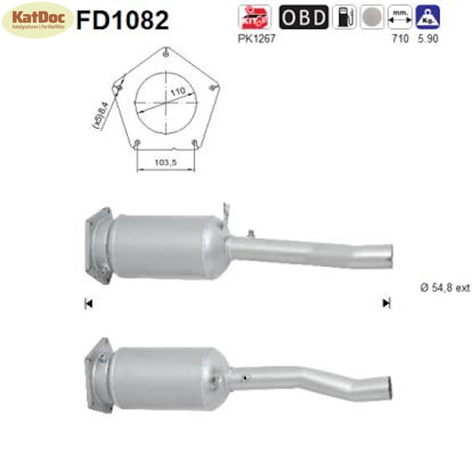 Ruß - Partikelfilter Seat Alhambra, VW Sharan, 2.0, TDI, 100/103kW, Euro 4 - KatDoc
