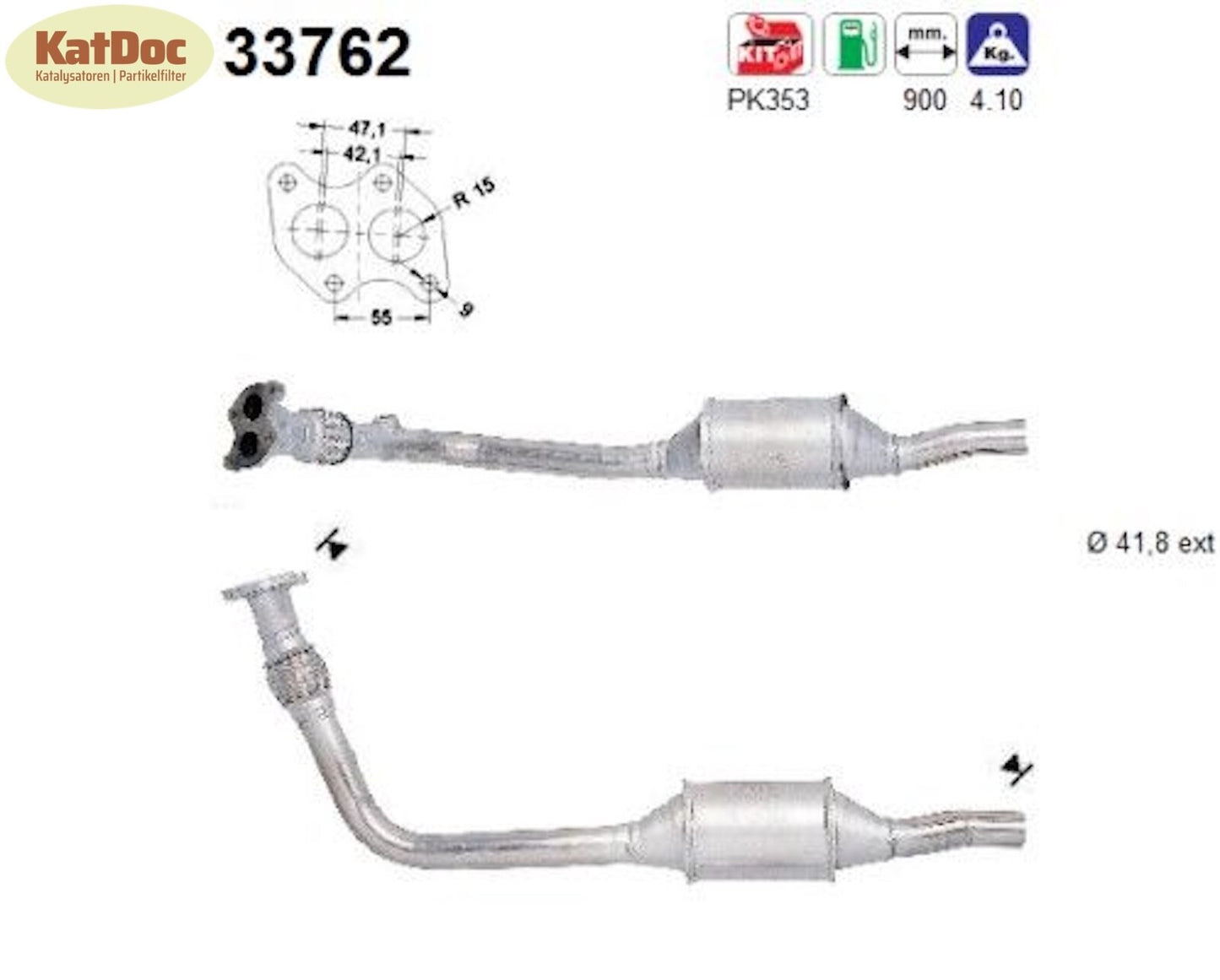 Katalysator für Seat Arosa, VW Lupo, 1.0, 37kW, Euro 1&2 - KatDoc