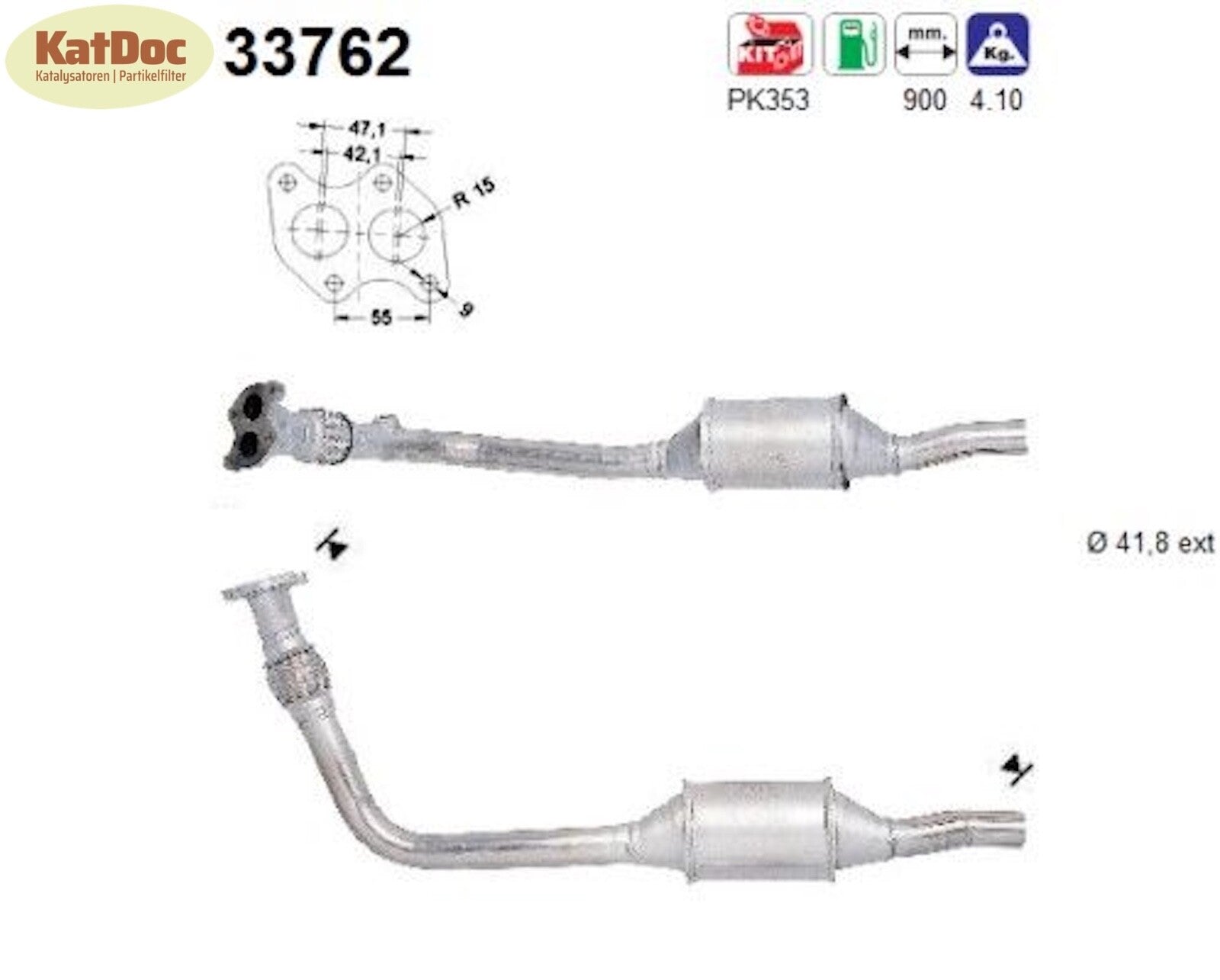 Katalysator für Seat Arosa, VW Lupo, 1.0, 37kW, Euro 1&2 - KatDoc