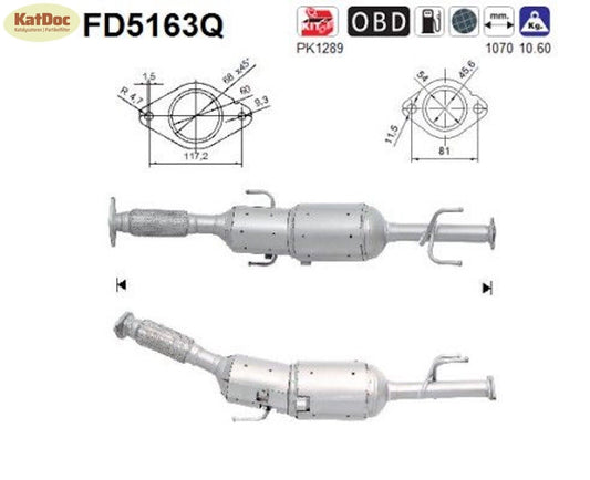 Ruß - Partikelfilter für Nissan NV200 1.5dCi 63/66kW, Silizium, Euro 5 - KatDoc